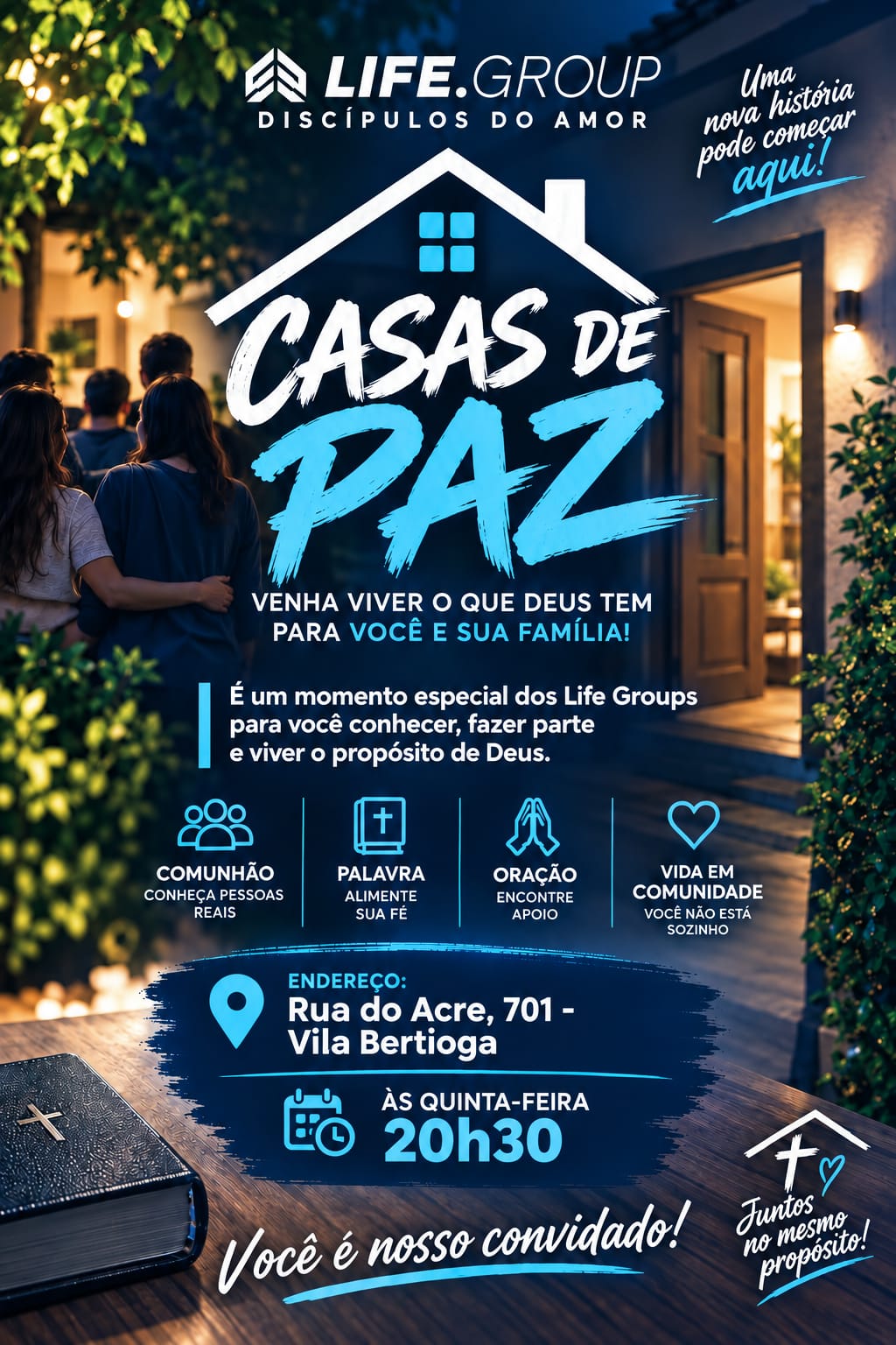 Convite ilustrado da Casa de Paz na Chácara Belenzinho